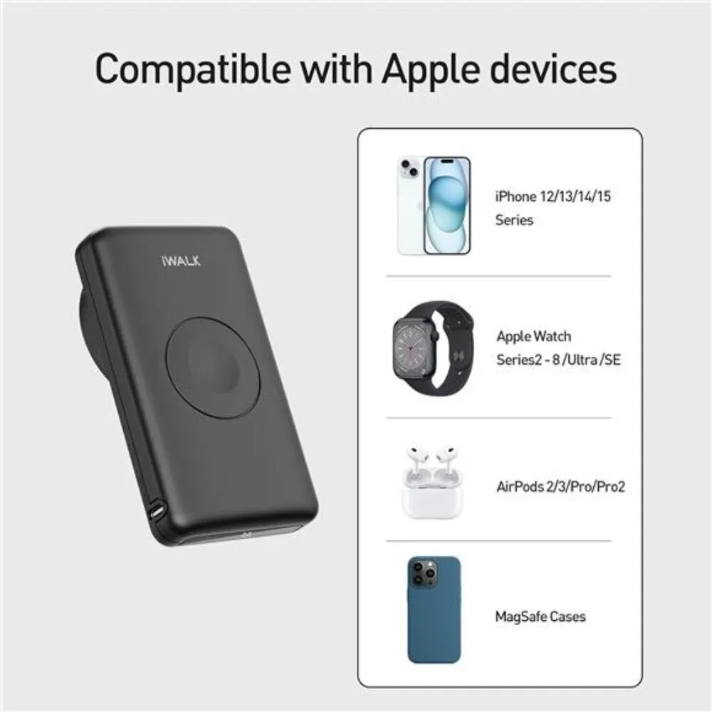 Magnetic Wireless Power Bank with iWatch Charger,10000mAh PD Fast Charging